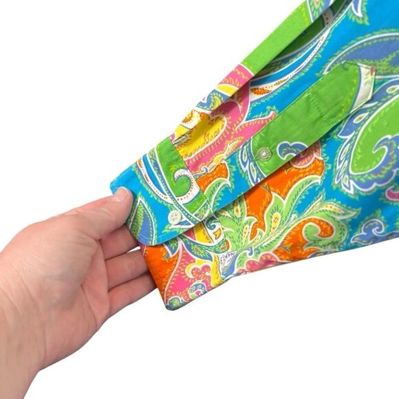 3x xxxl Lauren Ralph Lauren Multi Color Paisley Pattern Button Down Shirt cotton - Picture 11 of 16